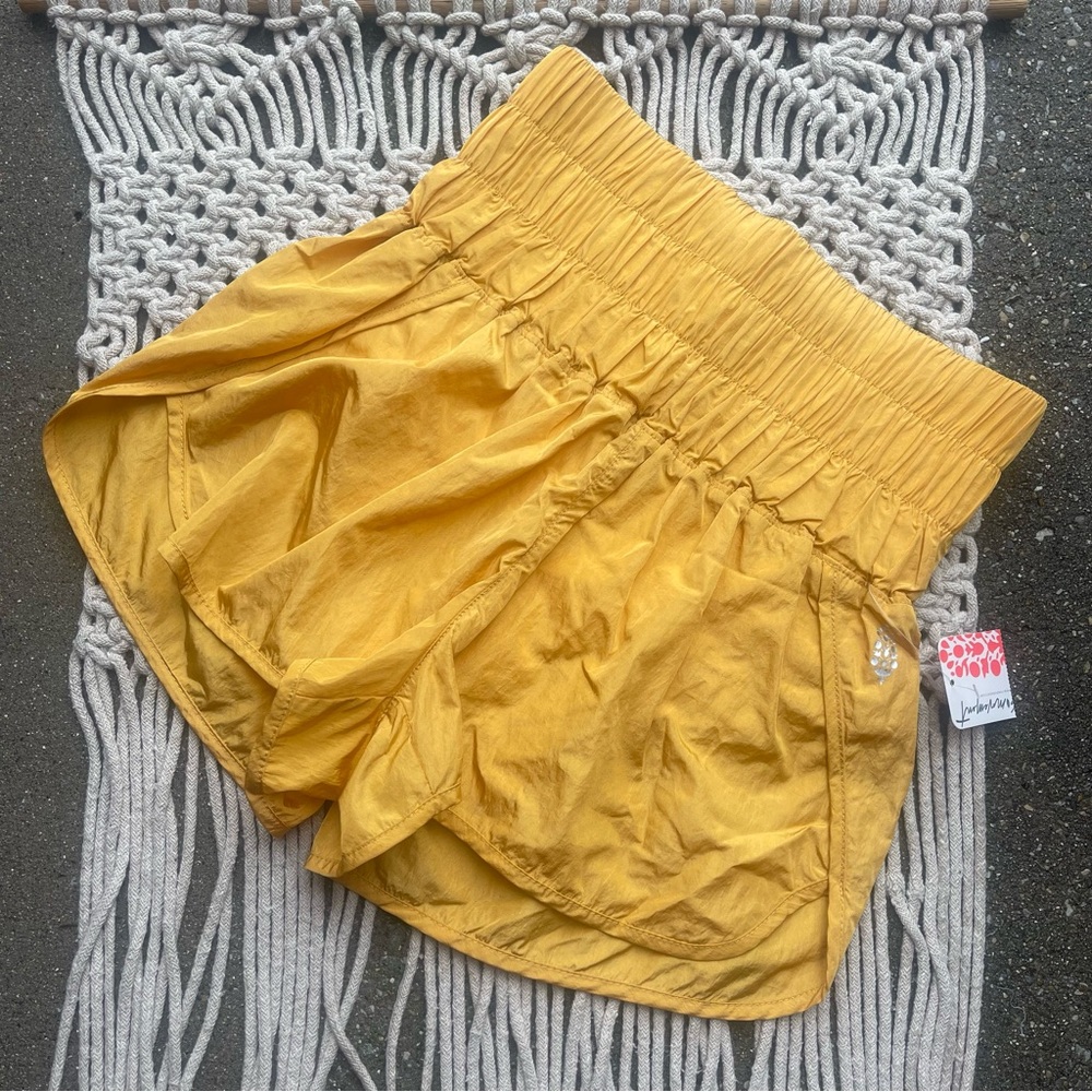 NWT Free People Movement High Rise Gold Shorts Size XS